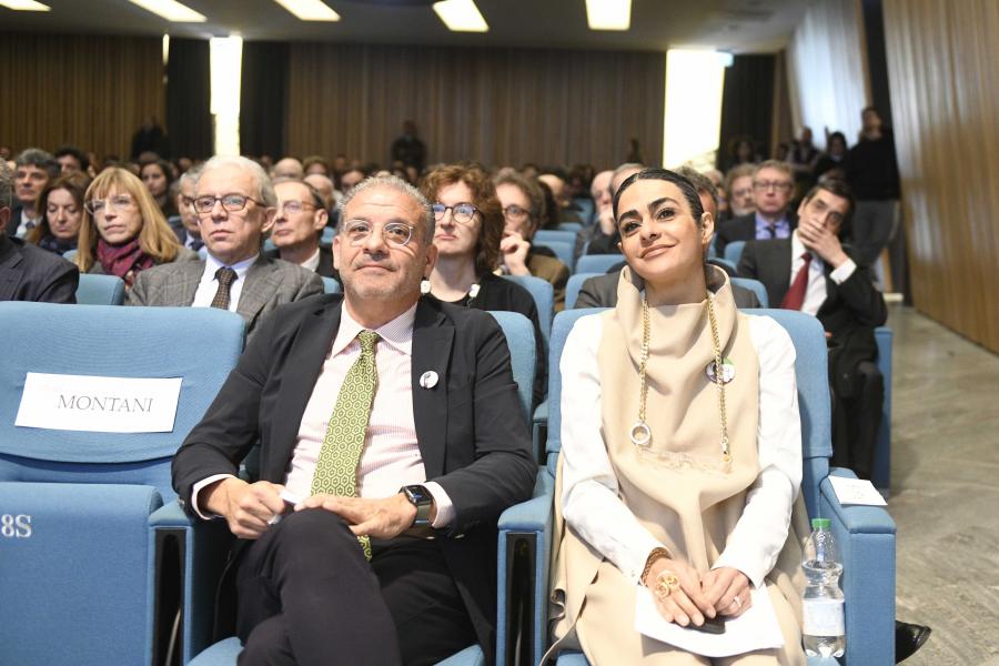 Ruggero Gabbai e Rayhane Tabrizi in Aula Magna  - Foto di Marco Riva