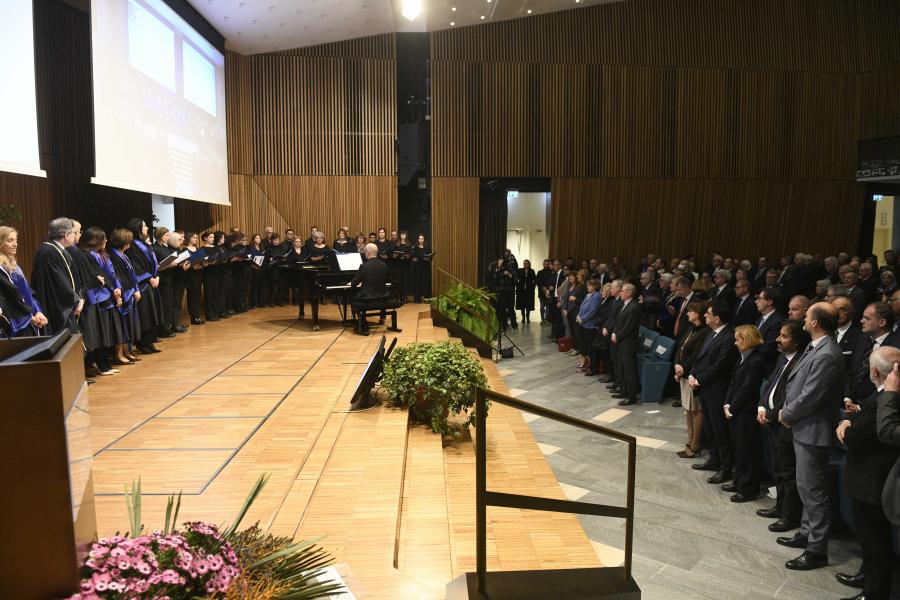 Il Coro Unimi chiude la cerimonia di inaugurazione dell'anno accademico 2022-2023 - Foto di Marco Riva