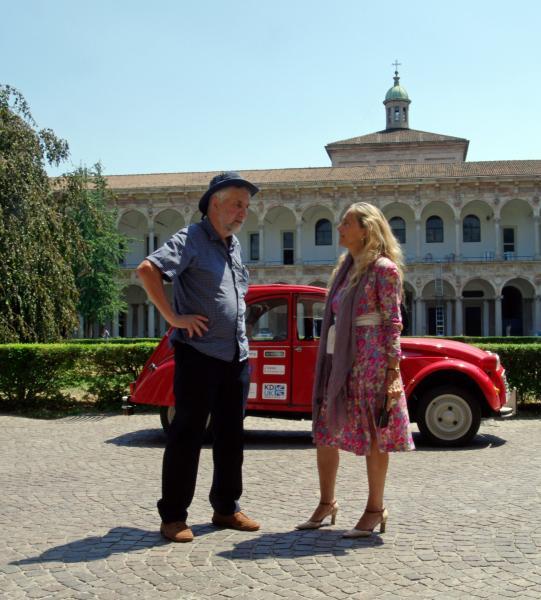 Vice Rector Maria Pia Abbracchio with Roger Taylor, president of the Kennedy's Disease Association – UK