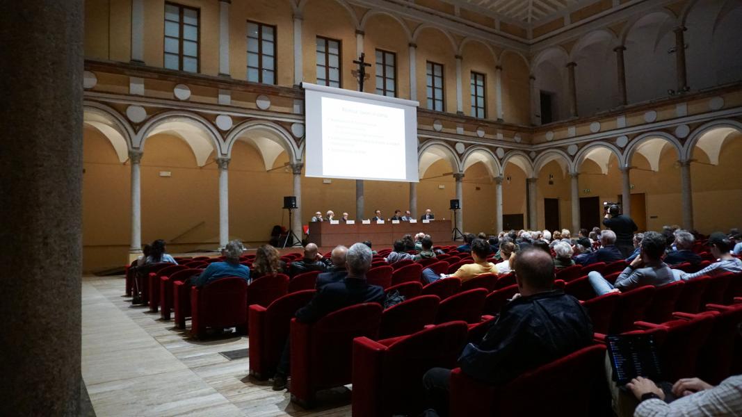 La presentazione dell'evento per i 50 anni di Informatica musicale nell'Aula Pio XII di via Sant'Antonio 5