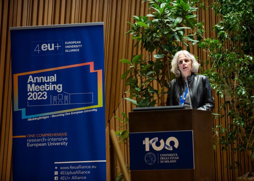 Isabelle Kratz, Segretario generale di 4EU+ all’Annual Meeting di 4EU+ Alliance che si è tenuto all’Università degli Studi di Milano.