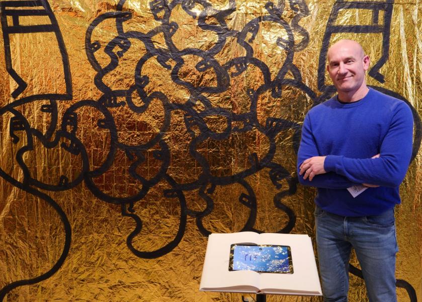 Fabrizio Dusi, autore dell’opera esposta al Museo della Filosofia.