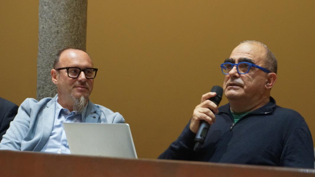 Elio, componente di Elio e le Storie Tese, all'evento per i 50 anni di Informatica musicale