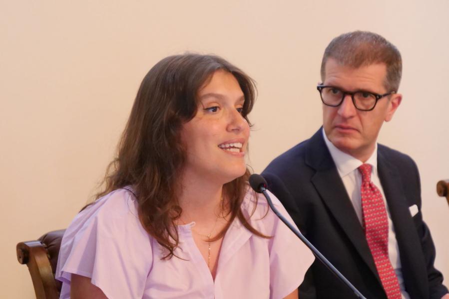 Francesca Noè, founder di “A Milano puoi” e Guido Borsani, presidente della fondazione Deloitte.