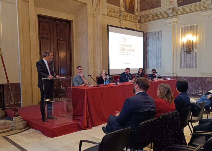 Un momento della presentazione della mappa 80 luoghi X 80 anni con il sindaco Giuseppe Sala