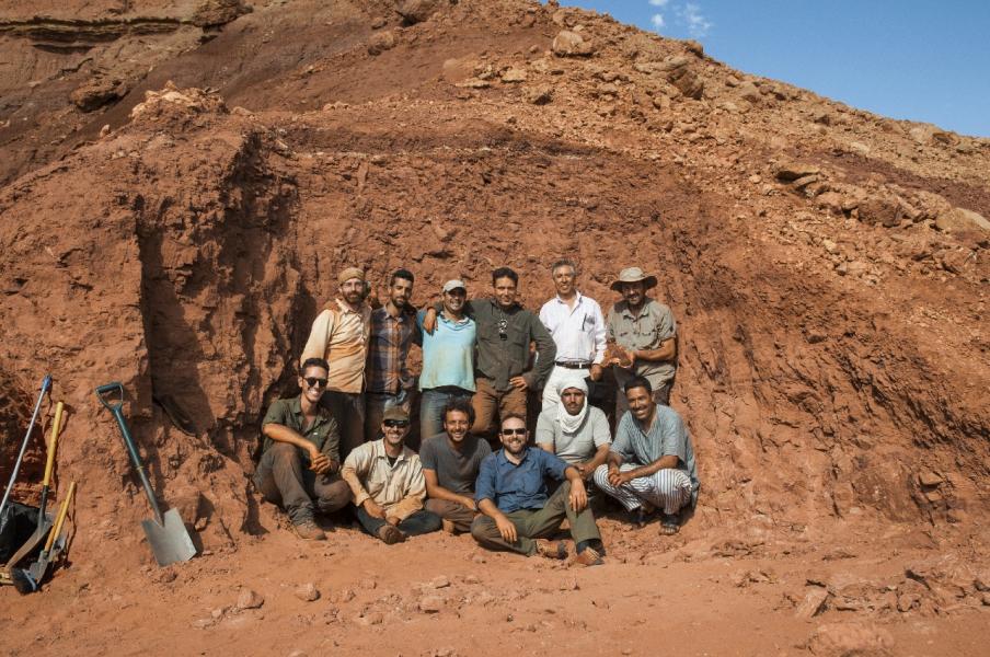 Il team che ha scavato la coda dello spinosauro (settembre 2018). Foto: Gabriele Bindellini