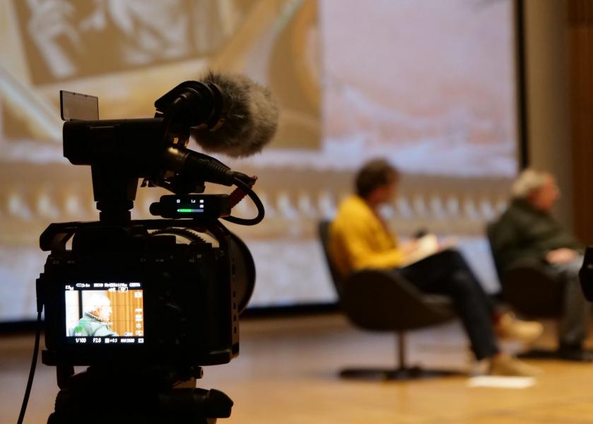 Il cantautore Francesco Guccini all'Università degli Studi di Milano.