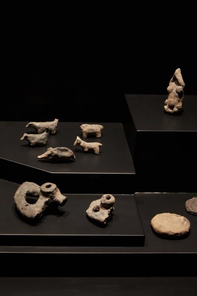 Oggetti dell'Età del Bronzo esposti al Museo della Vasca Votiva di Noceto