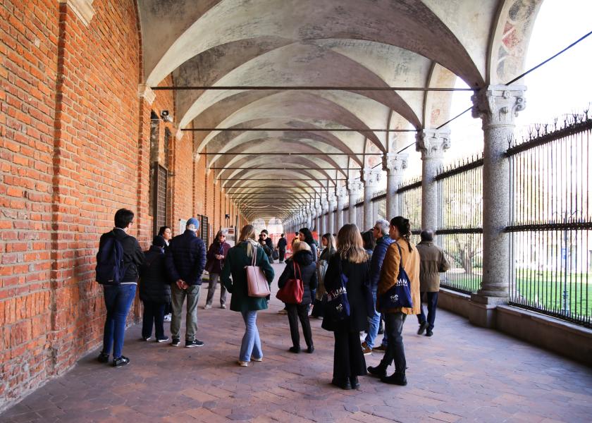 Un momento delle visite alla Ca' Granda durante Università Svelate