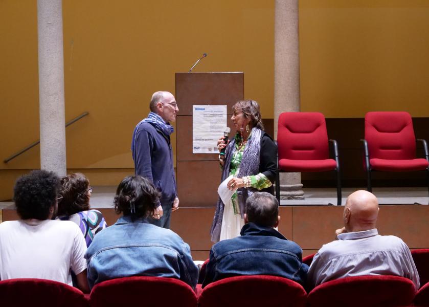 Roberto Bezzi, responsabile Area Educativa, II Casa di Reclusione di Milano - Bollate e Marina Carini, prorettrice delegata alla Terza Missione, alla presentazione dell'iniziativa "A bordo del Brigantino"