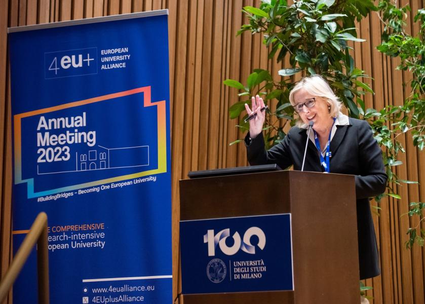 Antonella Baldi, prorettrice all’Internazionalizzazione dell’Università degli Studi di Milano all’Annual Meeting di 4EU+ Alliance.