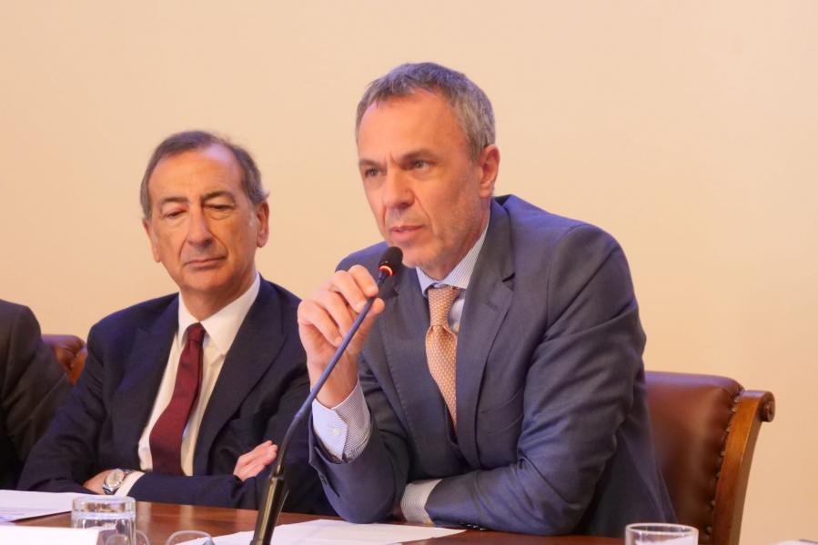 Il sindaco Giuseppe Sala e il presidente di Fondazione Cariplo, Giovanni Fosti