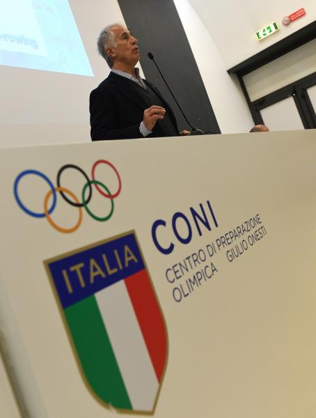 Il presidente del Coni Giovanni Malagò  La presentazione del progetto di ricerca