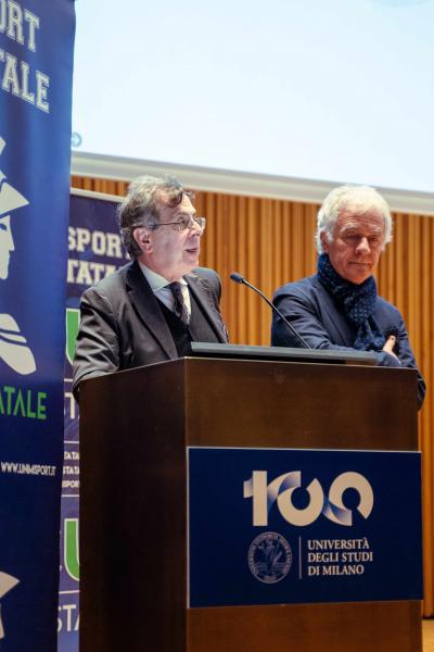 Il rettore Elio Franzini e Antonio La Torre, docente e delegato per lo Sport in Statale