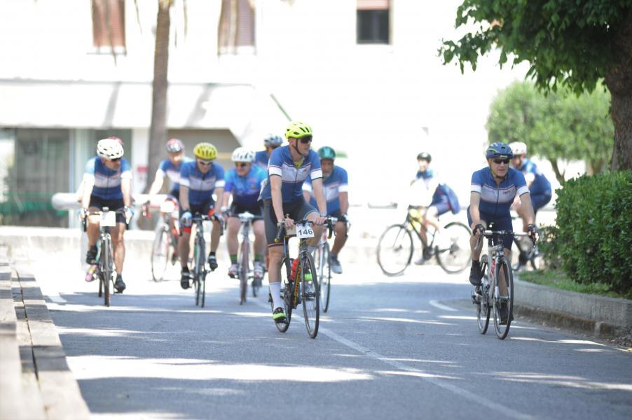 Un momento della gara del Campionato nazionale di ciclismo a Savona