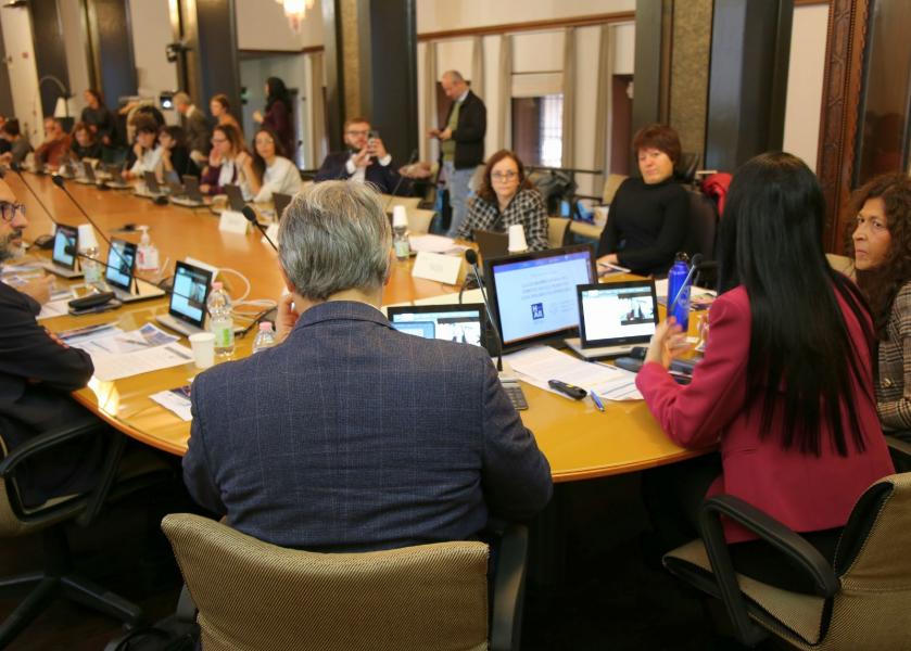 Un momento della presentazione nella Sala Consiglio