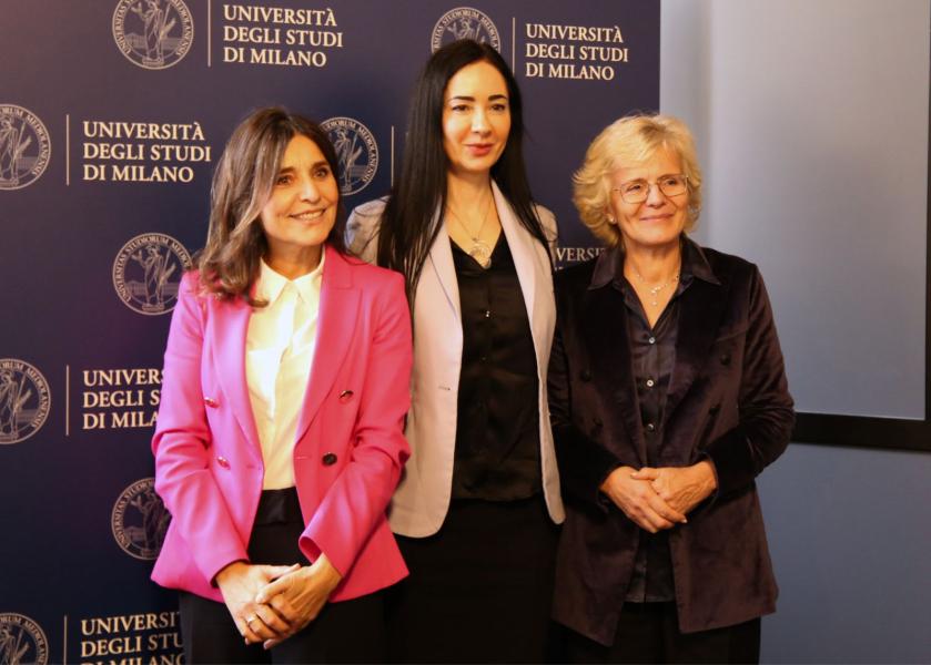 Conferenza stampa di presentazione degli ERC Synergy della Statale: Claudia Colla, Marina Brambilla, Elena Cattaneo.