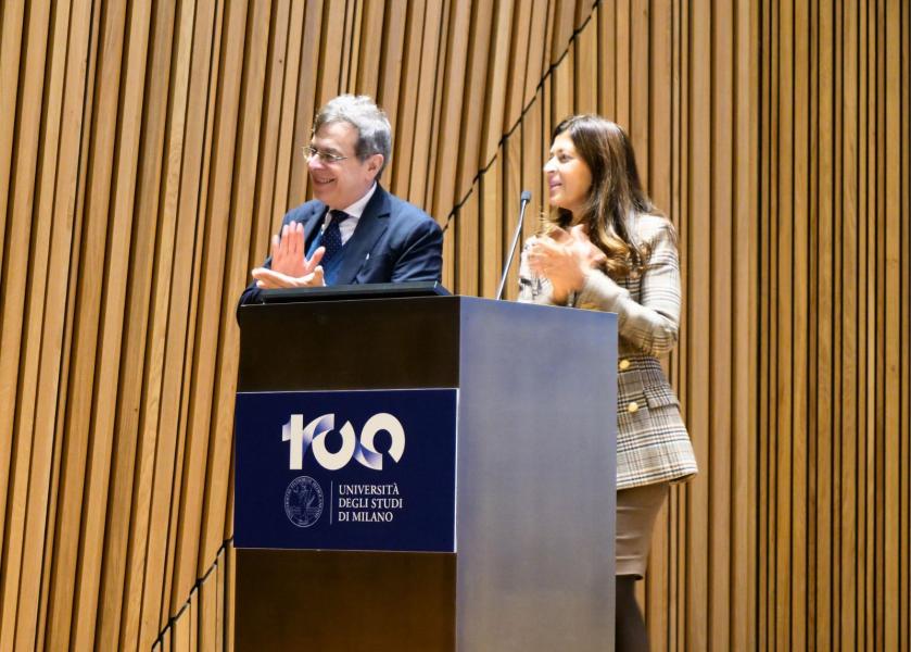 Marilisa D’Amico, prorettrice alla Legalità, Trasparenza e Parità dei diritti ed Elio Franzini, rettore dell’Università degli Studi di Milano.