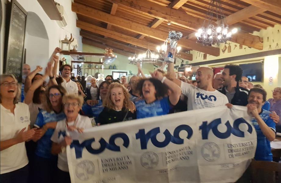 L'entusiasmo della squadra di Ateneo all'annuncio dei vincitori