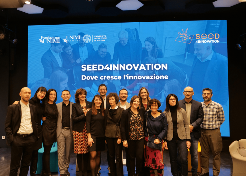 I rappresentanti dei 17 team finalisti alla cerimonia di premiazione di Seed4Innovation