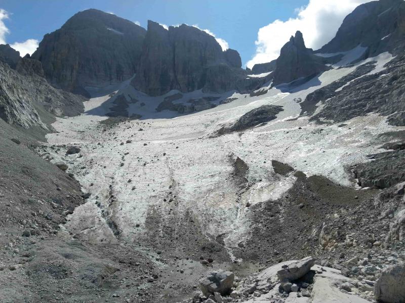 Ghiacciaio in estinzione, vedretta d'Agola, Dolomiti - Foto di Mauro Gobbi