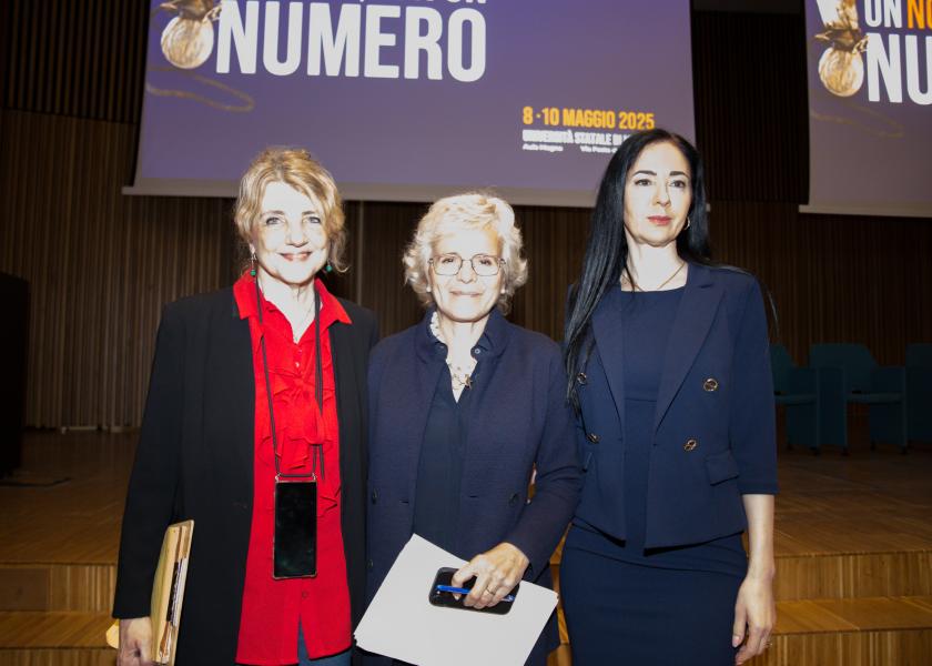 Cristina Cattaneo, Elena Cattaneo, Marina Brambilla all’iniziativa “Un nome, non un numero”.