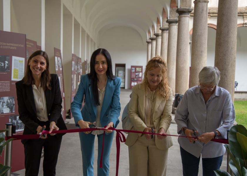 L’onorevole Anna Ascani, vicepresidente della Camera dei deputati; la rettrice Marina Brambilla; Michela Minesso, docente di Storia delle Istituzioni politiche; Elena Lattuada, delegata del Sindaco di Milano alle Pari opportunità di genere.