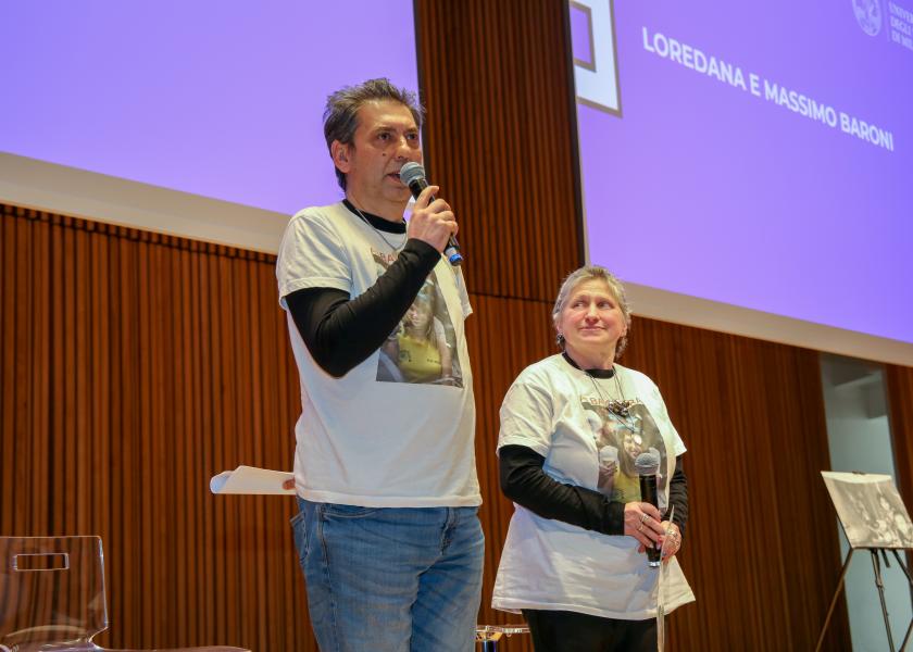 Evento “Come un’Onda, contro la violenza sulle Donne”, Massimo e Loredana Baroni, i genitori di Alba Chiara Baroni.