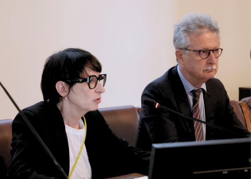 Irene Bonera e Stefano Bocchi alla presentazione del Green Office.