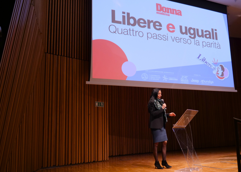 Marina Brambilla, rettrice della Statale, all'evento Libere e Uguali.