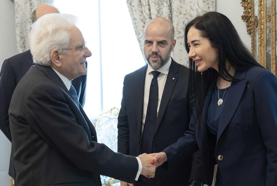 Rettrice con Mattarella