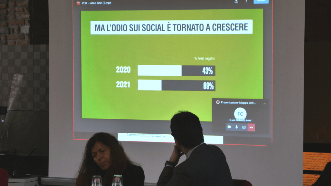 Un momento della presentazione della settima edizione della Mappa dell’Intolleranza