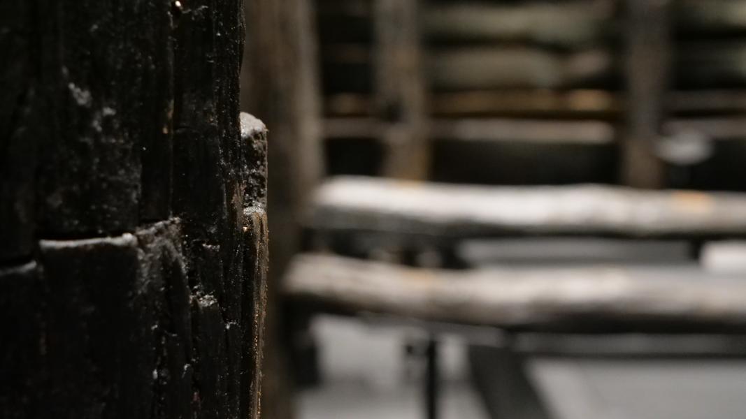 Un dettaglio della Vasca Votiva e dell'allestimento museale in corso