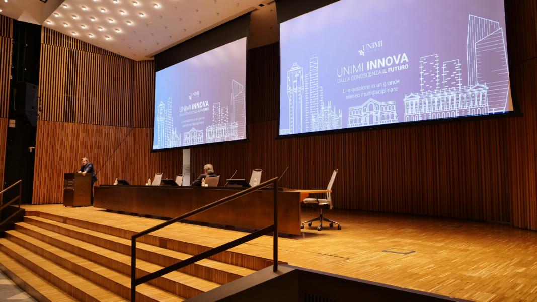 L'intervento del rettore Elio Franzini in Aula Magna