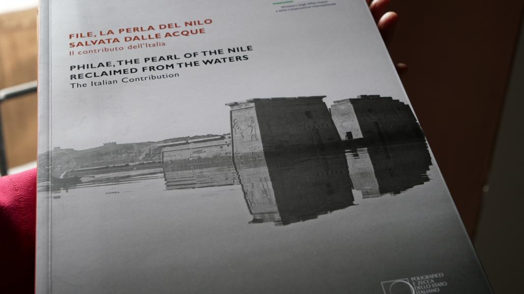Il volume  File, la Perla del Nilo salvata dalle acque. Il contributo italiano, curato dall’Ambasciata d’Italia al Cairo e dall’Istituto Italiano di Cultura - Centro Archeologico Italiano al Cairo ed edito dall’Istituto Poligrafico e Zecca dello Stato