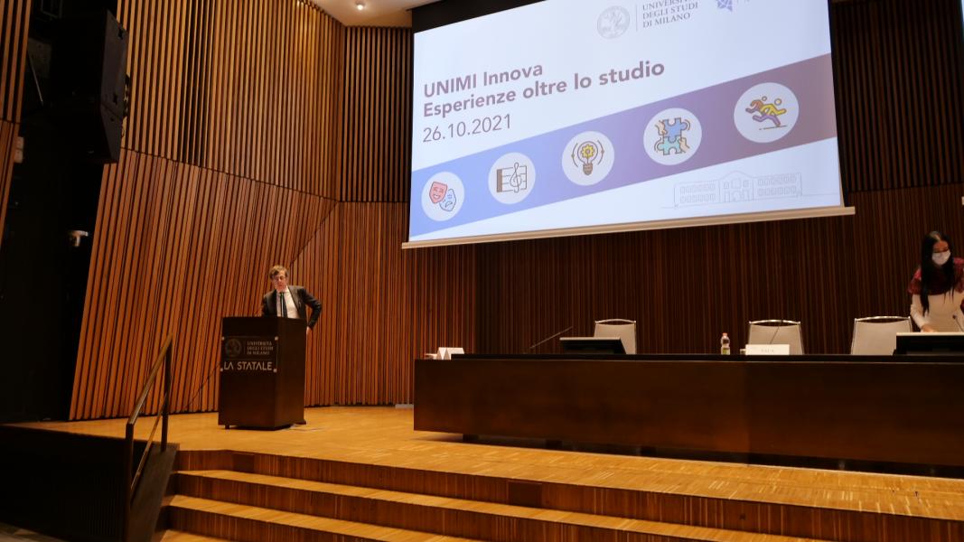 L'intervento del rettore Elio Franzini in Aula Magna