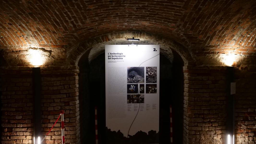 Il percorso museale allestito nel Sepolcreto della Ca’ Granda
