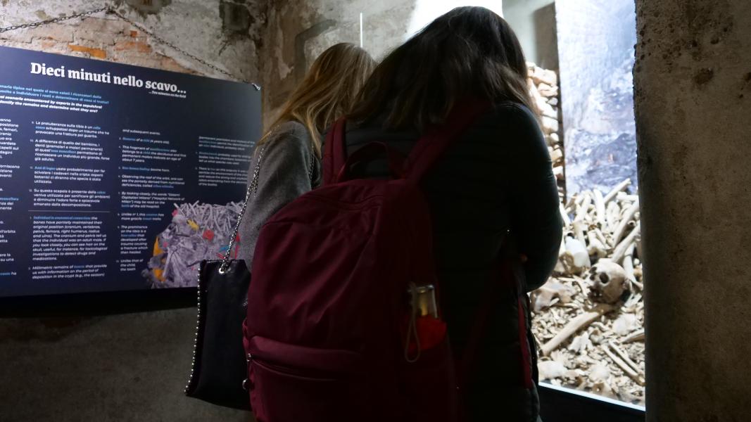 Il percorso museale allestito nel Sepolcreto della Ca’ Granda