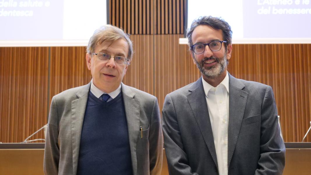Il rettore Elio Franzini con l'assessore al Welfare del Comune di Milano, Lamberto Bertolè