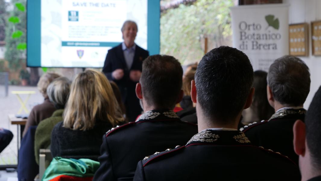 Un momento della conferenza stampa sull’attività svolta dai Carabinieri forestali in Lombardia nel 2024 a tutela del territorio.