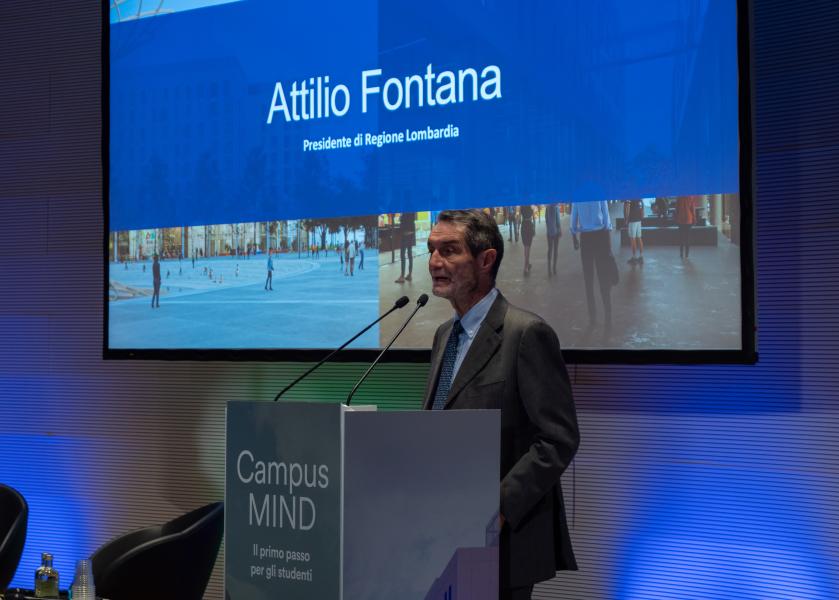 Attilio Fontana interviene all'incontro “Campus Mind: il primo passo per gli studenti”