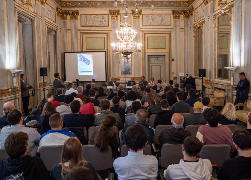 Aula Napoleonica per il convegno “La sfida europea in prospettiva storica. A ottant'anni dalla fine della Seconda guerra mondiale” nell’ambito delle iniziative organizzate per l’80° Anniversario della Liberazione.