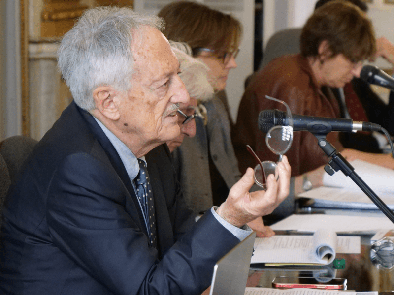Marino Regini, professore emerito nel dipartimento di Scienze sociali e politiche dell'Università degli Studi di Milano alla presentazione del libro da lui curato “Quale università dopo il PNRR?”.