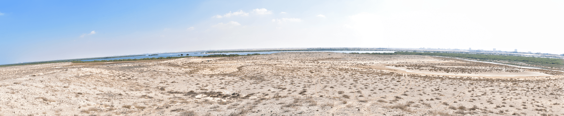 Panorama dell’isola di Aqab in prossimità dell’area identificata come possibile porto di Omana
