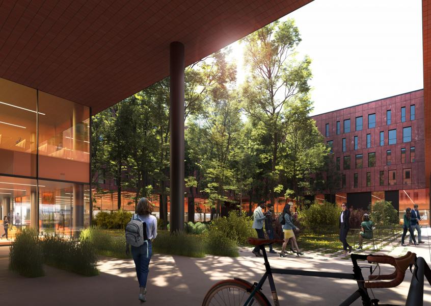 Il Campus della Statale a Mind: la corte (Rendering Studio Carlo Ratti e Associati)