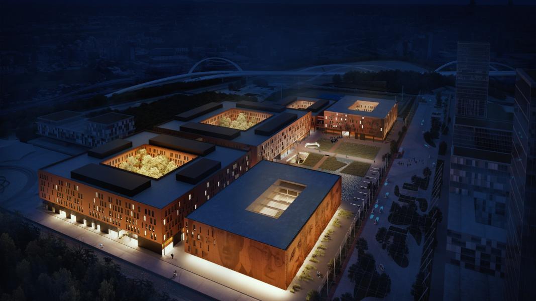 Il Campus della Statale a Mind: vista dall'alto (Rendering Studio Carlo Ratti e Associati)