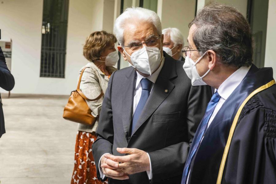 Il Presidente Mattarella con il rettore Franzini - Foto Marco Riva