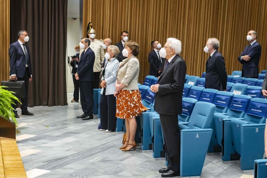 Il Presidente della Repubblica, Sergio Mattarella, in Aula Magna - Foto Marco Riva