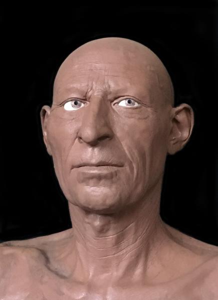 Il busto con la ricostruzione tattile facciale di Sant’Ambrogio, ottenuta sulla base delle reali fattezze del suo volto