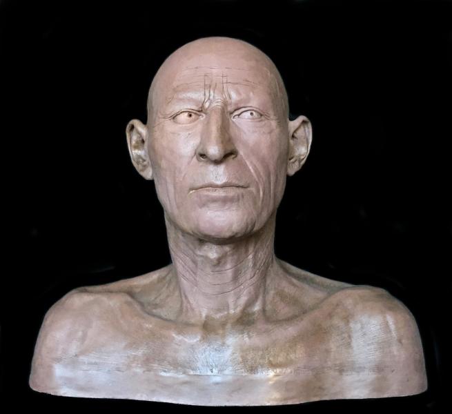 Il busto con la ricostruzione tattile facciale di Sant’Ambrogio, ottenuta sulla base delle reali fattezze del suo volto